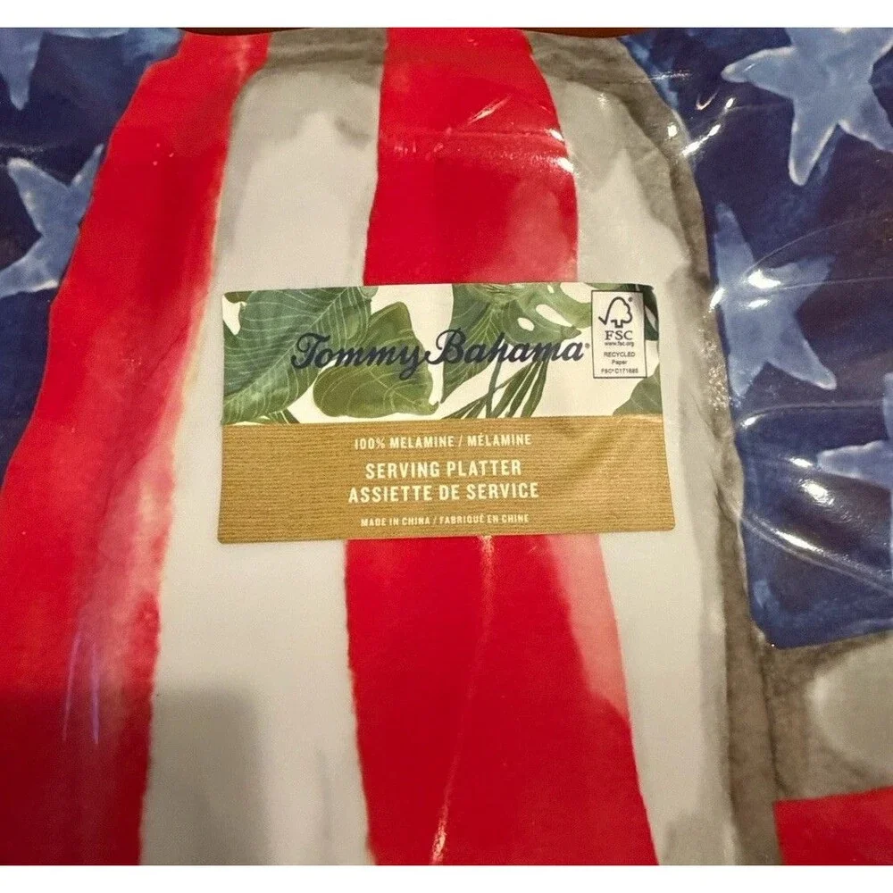 NEW Tommy Bahama Americana Melamine Serving Platter